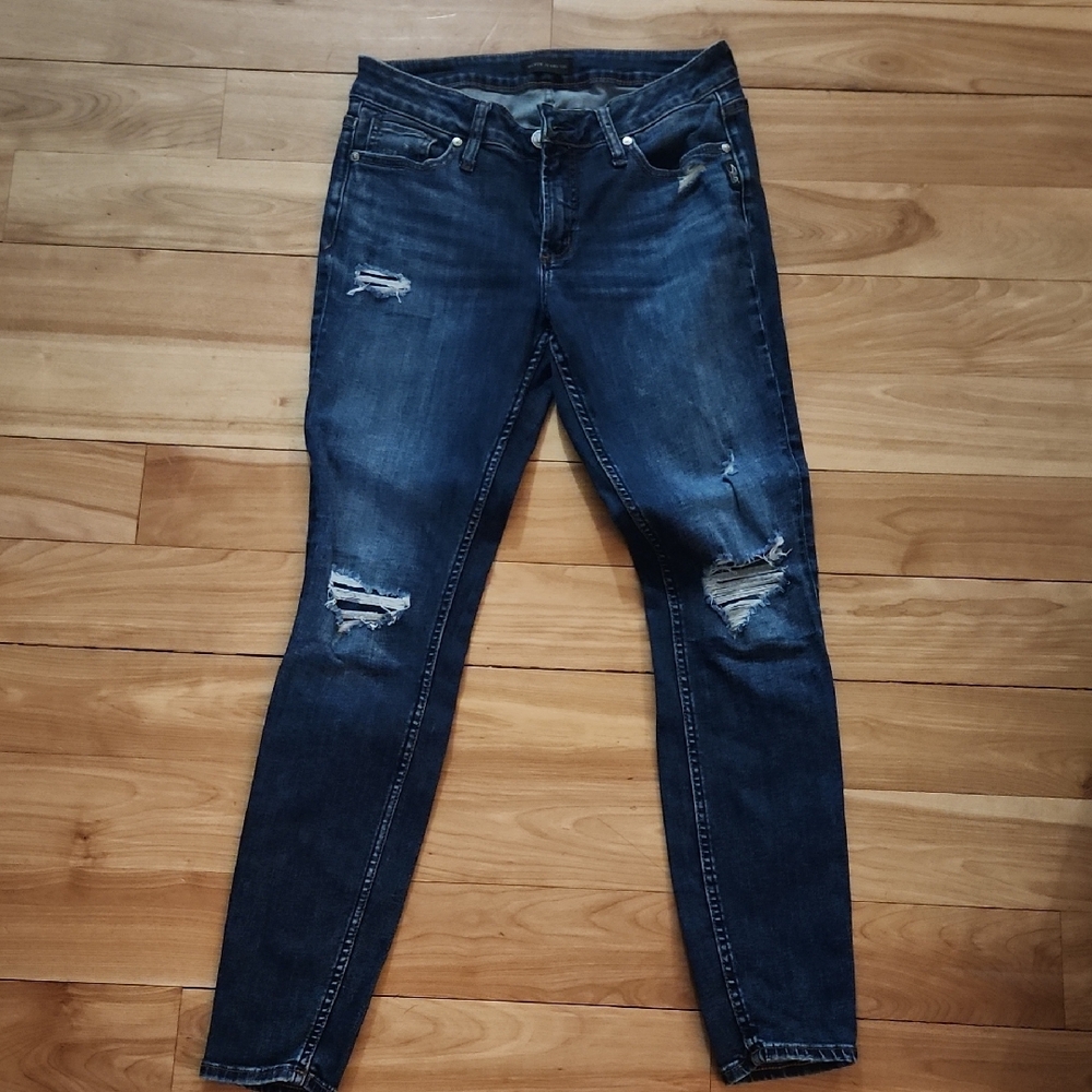 Silver Jeans Blue Skinny Distressed Denim